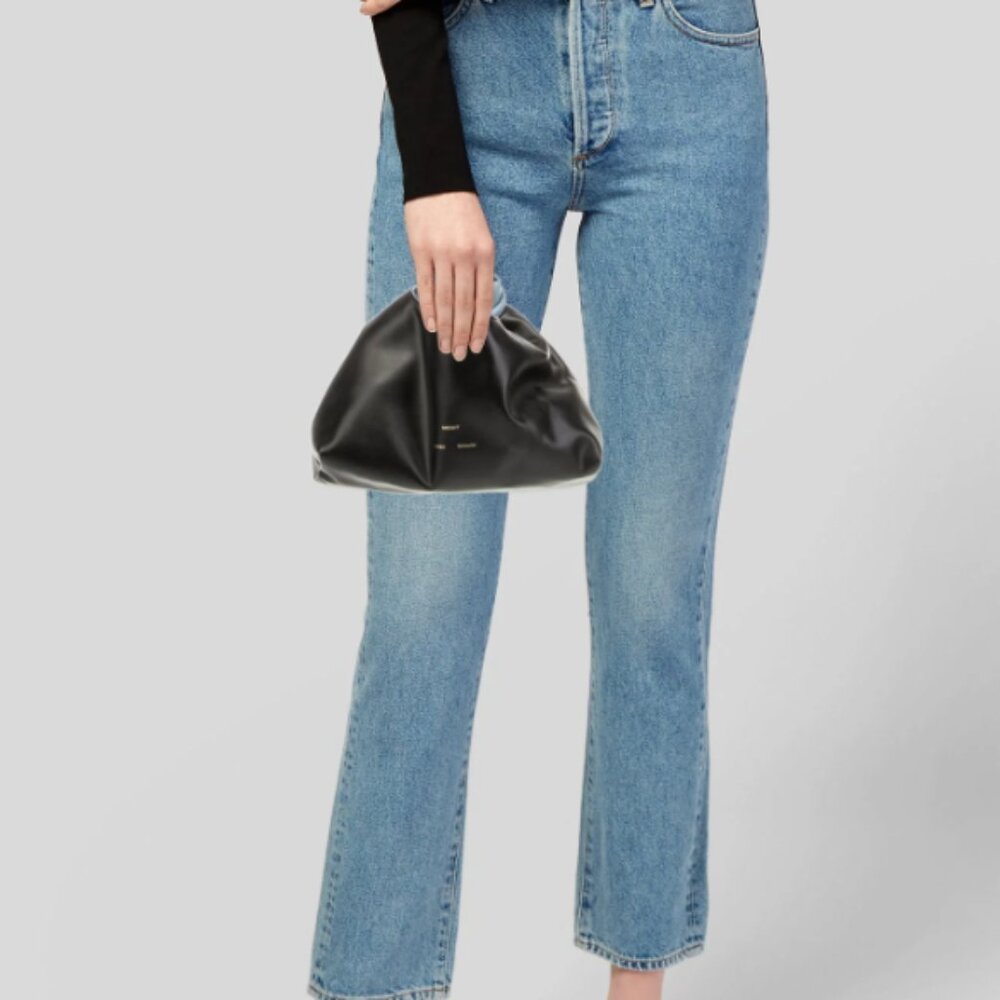 Proenza Schouler Black Leather Clutch with Light Blue Accent - Picture 6 of 12
